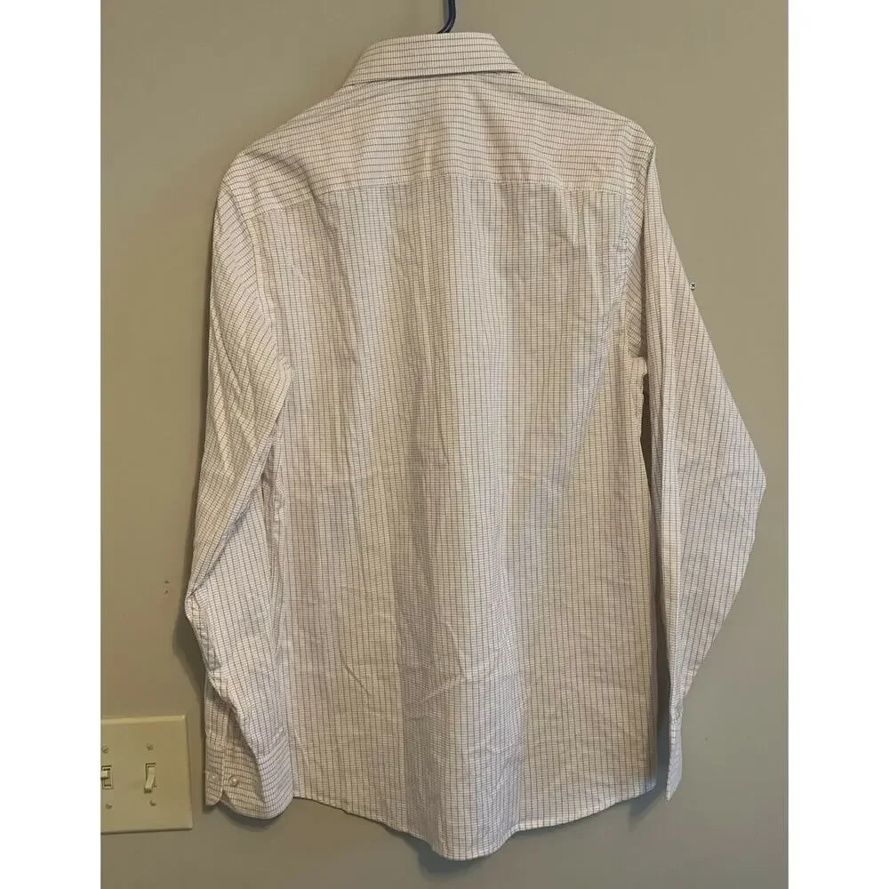 Claiborne Long Sleeve Stretch Button Down Dress Shirt Plaid Size Small New - Picture 2 of 5